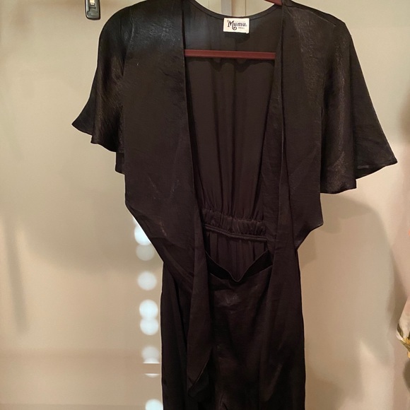 Show me your mumu jenna jumpsuit in black sateen - Picture 3 of 3